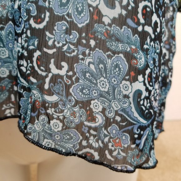 Mason & Mackenzie top XS geometric floral paisley mandala semi sheer boho hippie - Picture 8 of 11